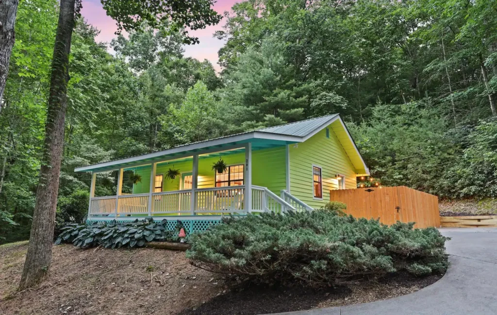 Charming rental house with stone exterior and porch